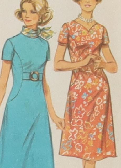 1970s Vintage Sewing Pattern Ladies' Dress Simplicity 8025 32-34