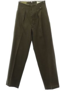 1950's Unisex Heavy Wool Military Pants