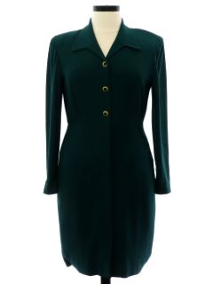 1990's Womens Dark Green Dress