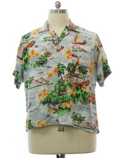 Vintage 90s Reyn Spooner Hawaiian Shirt Mens M Sailing Boat USA Made  Sailboat
