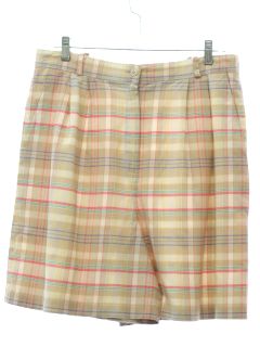 1980's Womens Plaid Cotton Shorts