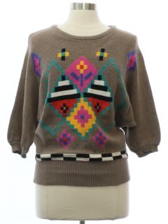 1980's Womens Geometric Totally 80s Sweater
