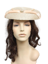 Sixties Vintage Hat: 60s -Fashion Original- Womens creamy taupe flat ...