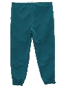 80's Head Pants: 80s -Head- Womens aqua green solid colored nylon shell ,  wide taper cut leg baggy totally 80s track pants with elastic cuff hem with  ankle zipper, vertical seam inset